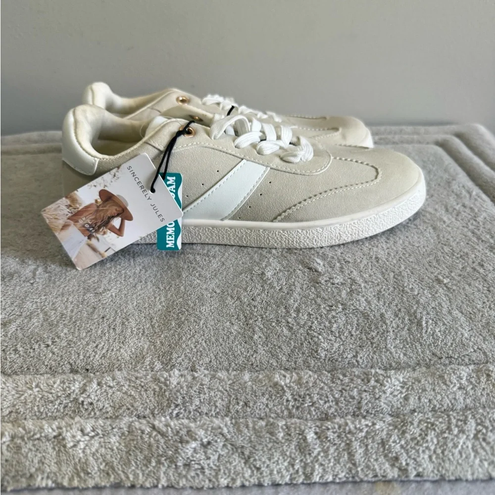Sincerely‎ Jules White and Tan Sneakers Bailey Womens 7